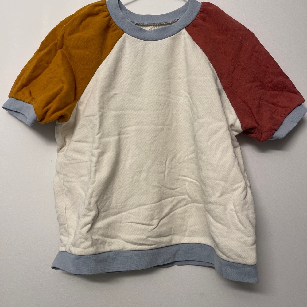 Madewell Colorblock Shirt - Mustard, Rust, Cream, and Blue